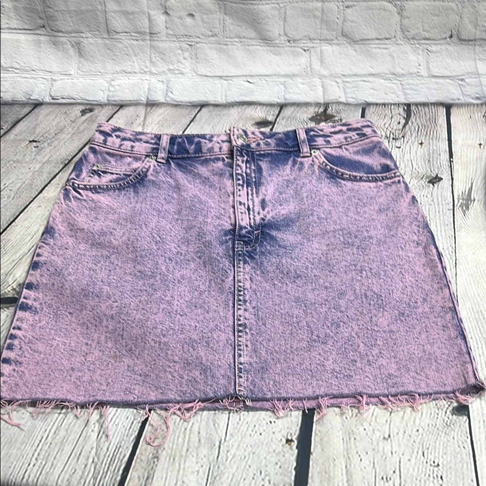 Topshop Purple & Blue Denim Skirt